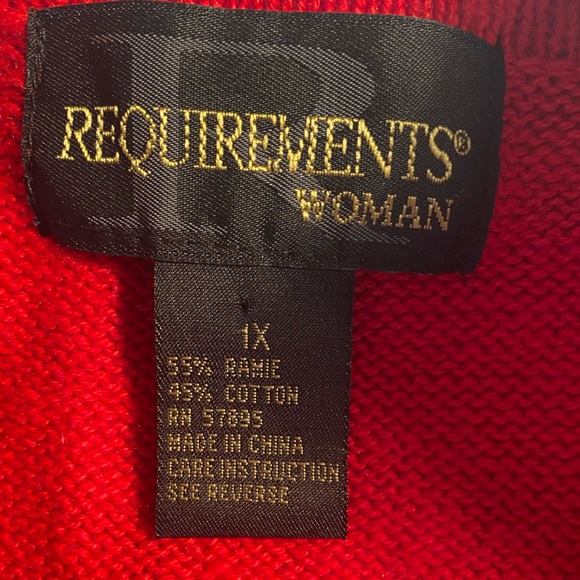 Vintage Requirements Red Knit Ugly Christmas Vest Beaded Embroider Women’s Sz 1X - Picture 12 of 13